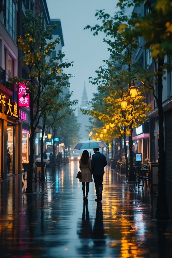 雨水长街 都市爱情 电影海报